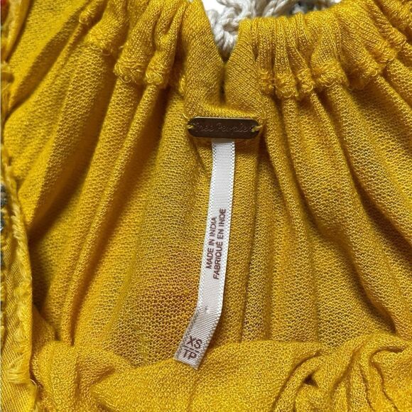 FREE PEOPLE Embroidered FIESTA NUEVA Tunic Top Yellow Size XS - Picture 9 of 10
